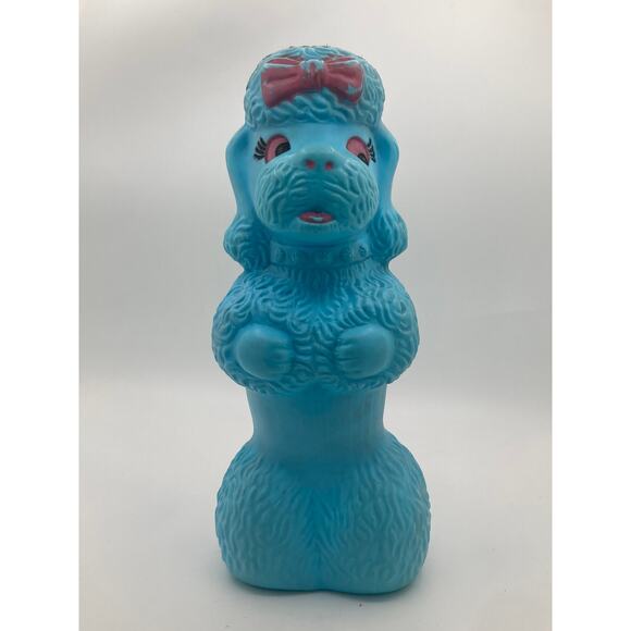 1965 A.J. Renzi Blue Poodle Bank – Retro Kitsch Plastic Coin Bank - Picture 2 of 7